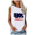 thumbnail image 1 of OAVQHLG3B Summer Tops for Women 4th of July Outfits for Women Patriotic ShirtsWomen's Fashion Round Neck Independence Day Printing Sleeveless Tops, 1 of 4