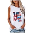 thumbnail image 1 of OAVQHLG3B Summer Tops for Women 4th of July Outfits for Women Patriotic ShirtsWomen's Fashion Round Neck Independence Day Printing Sleeveless Tops, 1 of 4