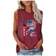 thumbnail image 1 of OAVQHLG3B Summer Tops for Women 4th of July Outfits for Women Patriotic ShirtsWomen's Fashion Round Neck Independence Day Printing Sleeveless Tops, 1 of 4