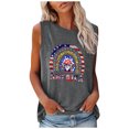 thumbnail image 1 of OAVQHLG3B Summer Tops for Women 4th of July Outfits for Women Patriotic ShirtsWomen's Fashion Round Neck Independence Day Printing Sleeveless Tops, 1 of 4