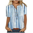 thumbnail image 1 of OAVQHLG3B Summer Tops for Women Casual Casual Printed Short Sleeve Shirt, 1 of 5