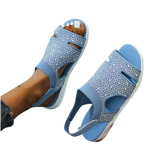 OAVQHLG3B Summer Womens Fashion Breathable Rhinestone Hida Comfortable Shoes Sandals