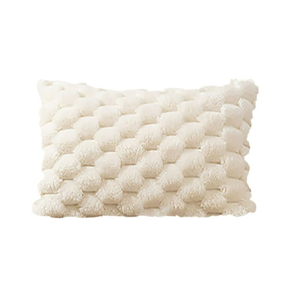 OAVQHLG3B Super Soft Plush Fluffy Decorative Throw Pillow Covers 12x20 inch Faux Fur Wool Velvet Cushion Covers Pillow Cases Couch Sofa Bed Living Room