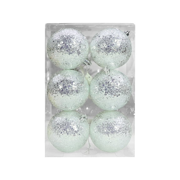 OAVQHLG3B 6 Pcs Christmas Iridescent Ornaments Balls Plastic Iridescent Ornaments Decorative Hanging Ornaments for Xmas Tree Wedding Valentine's Day Party Decorations