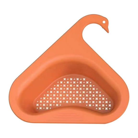 OAVQHLG3B Swan Drain Basket,Sink Strainer Basket, Multifunctional Sink Strainer, 1Pcs Corner Kitchen Sink Strainer Basket,Hanging Drain Rack Leftover Soup Strainer