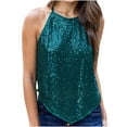 thumbnail image 1 of OAVQHLG3B Tank Top for Women Plus Size Tops for Women Summer Casual Summer Sleeveless Solid Color Sequins Sexy Vest, 1 of 9