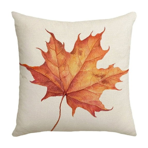OAVQHLG3B Thanksgiving Throw Pillow Covers 18x18 Thanksgiving Day Pillow Case Fall Orange Maple Leaves Pumpkin Pillowcase Autumn Farmhouse Animals Cushion Cases for Outdoor Couch Patio