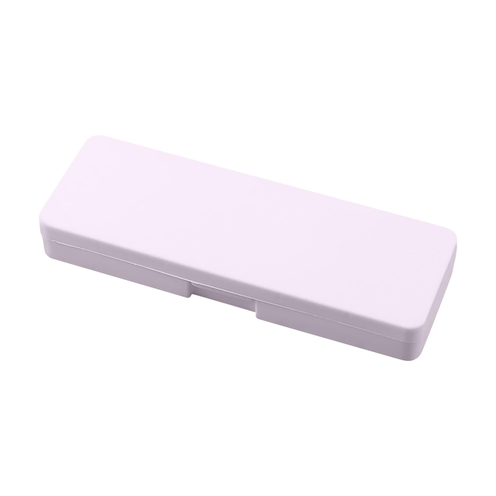 Chinco 4-Pack White Plastic Pencil Cases - Translucent Frosted Hinged Boxes For Pens, Tools, Or Makeup - View #5