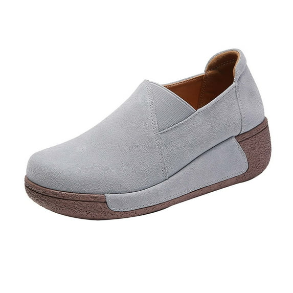 OAVQHLG3B Trendy Thick-soled Rocking Shoes Women's Single Shoes Comfortable Mother Shoes Casual Leather Shoes