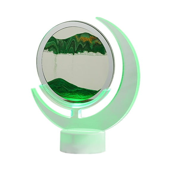 OAVQHLG3B USB Streaming Sand Painting Night Light, 3D Three-Dimensional Moon Painting, Decorative Home Gifts Bedside Ambient Sand Painting LED Table Lamp(5ML)