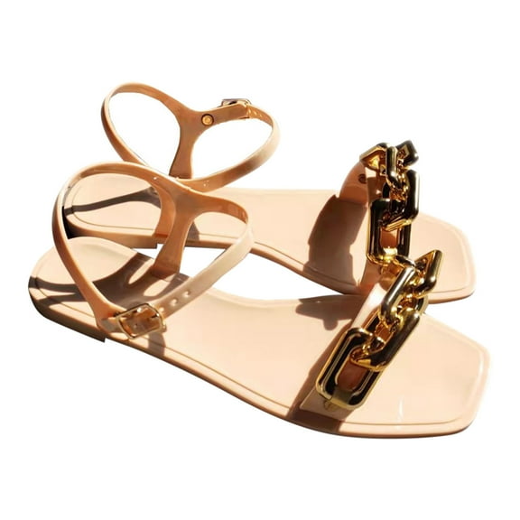 OAVQHLG3B Wedge Sandals for Women Summer Sandals For Women Flat Slip On Sandals Roman Shoes Open Toe Casual Sandals