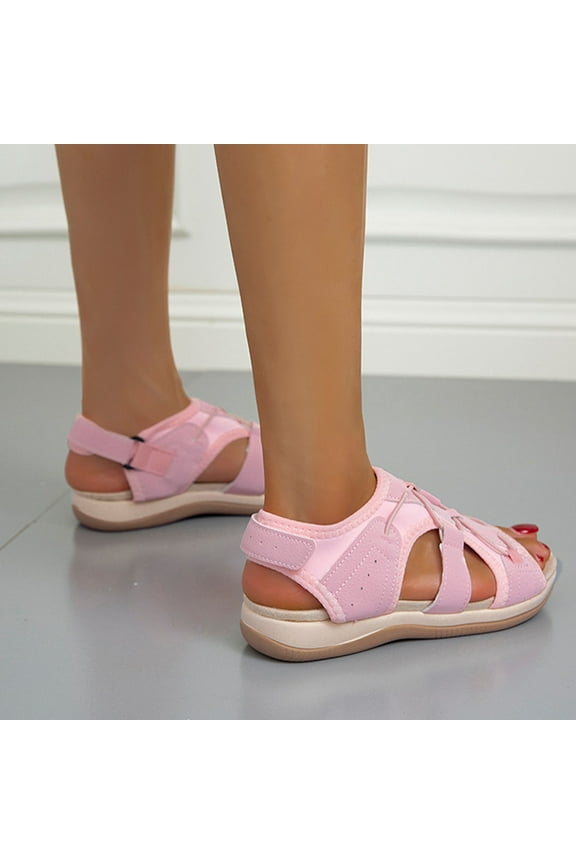 Wedge Sandals for Women Women's Plush Open-toe Comfortable Soft Warm Home Slippers