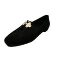 thumbnail image 1 of OAVQHLG3B Wedge Sandals for Women Women's Thick-heeled Solid Color Low-cut Square Headgear With Mid-mouth Single Shoes, 1 of 5