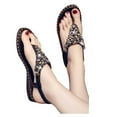 thumbnail image 1 of OAVQHLG3B Wedge Sandals for Women Flat Beach Sandals Women's Flip Flops Beaded Rhinestone Roman Shoes, 1 of 5