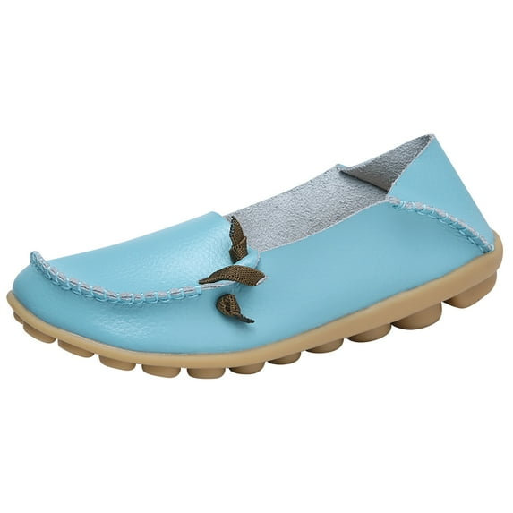 OAVQHLG3B Women Round Head Casual Flat Shoes Loafers Soft Bottom Casual Single Peas Shoes