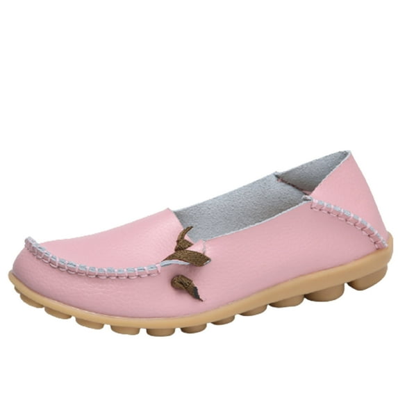 OAVQHLG3B Women Round Head Casual Flat Slip On Shoes Loafers Soft Bottom Spring Summer Casual Single Shoes Peas Shoes