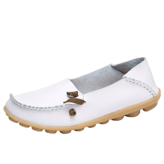 OAVQHLG3B Women Round Head Casual Flat Slip On Shoes Loafers Soft Bottom Spring Summer Casual Single Shoes Peas Shoes