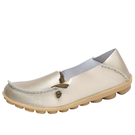 OAVQHLG3B Women Round Head Casual Flat Slip On Shoes Loafers Soft Bottom Spring Summer Casual Single Shoes Peas Shoes