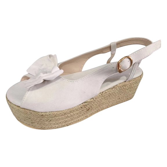 OAVQHLG3B Women's Bowknot Open Toe Casual Shoes Solid Comfortable Platform Wedge Sandals Shoes
