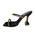 thumbnail image 1 of OAVQHLG3B Women's Casual Sexy Rhinestone Square Head Wine Glass With A Line Slippers Sandals, 1 of 4
