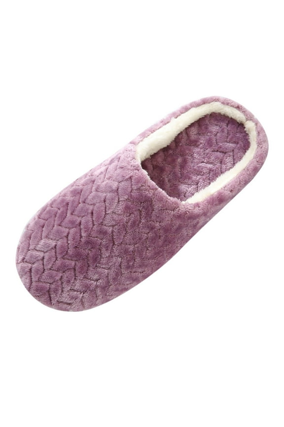 Women's House Slippers Slip-On Anti-Skid Flower Indoor Casual Shoes Snow Slipper