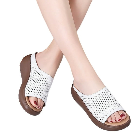 OAVQHLG3B Women's Sandals on Summer New Style Roman Folk Style Outer Wear Thick Bottom Slope With Fish Mouth Women's Sandals And Slippers