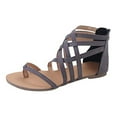 thumbnail image 1 of OAVQHLG3B Women's Sandals on Ladies Flat Sandals Zipper Open Toe Slippers Roman Shoes Summer Beach Sandals, 1 of 4