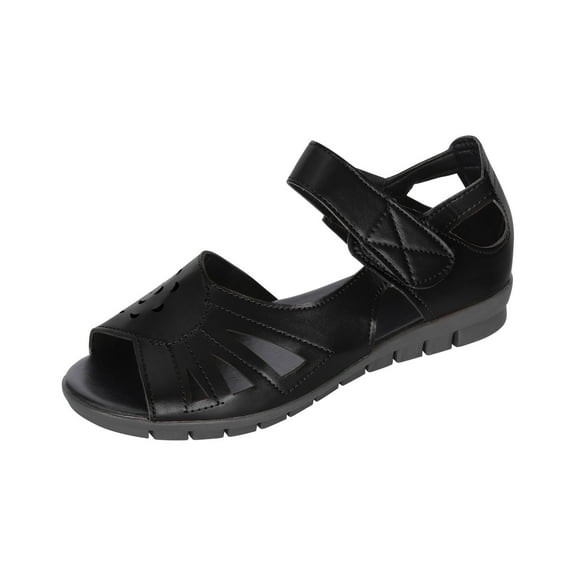 OAVQHLG3B Women's Sandals on Summer Ladies Shoes Wedge Heel Hollow Out Fish Mouth Casual Women's Sandals