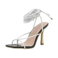 thumbnail image 1 of OAVQHLG3B Women's Shoes Fashion Color Contrast Minimalistic Romam Style Puttee Lacing Fine Heels Sandals, 1 of 6