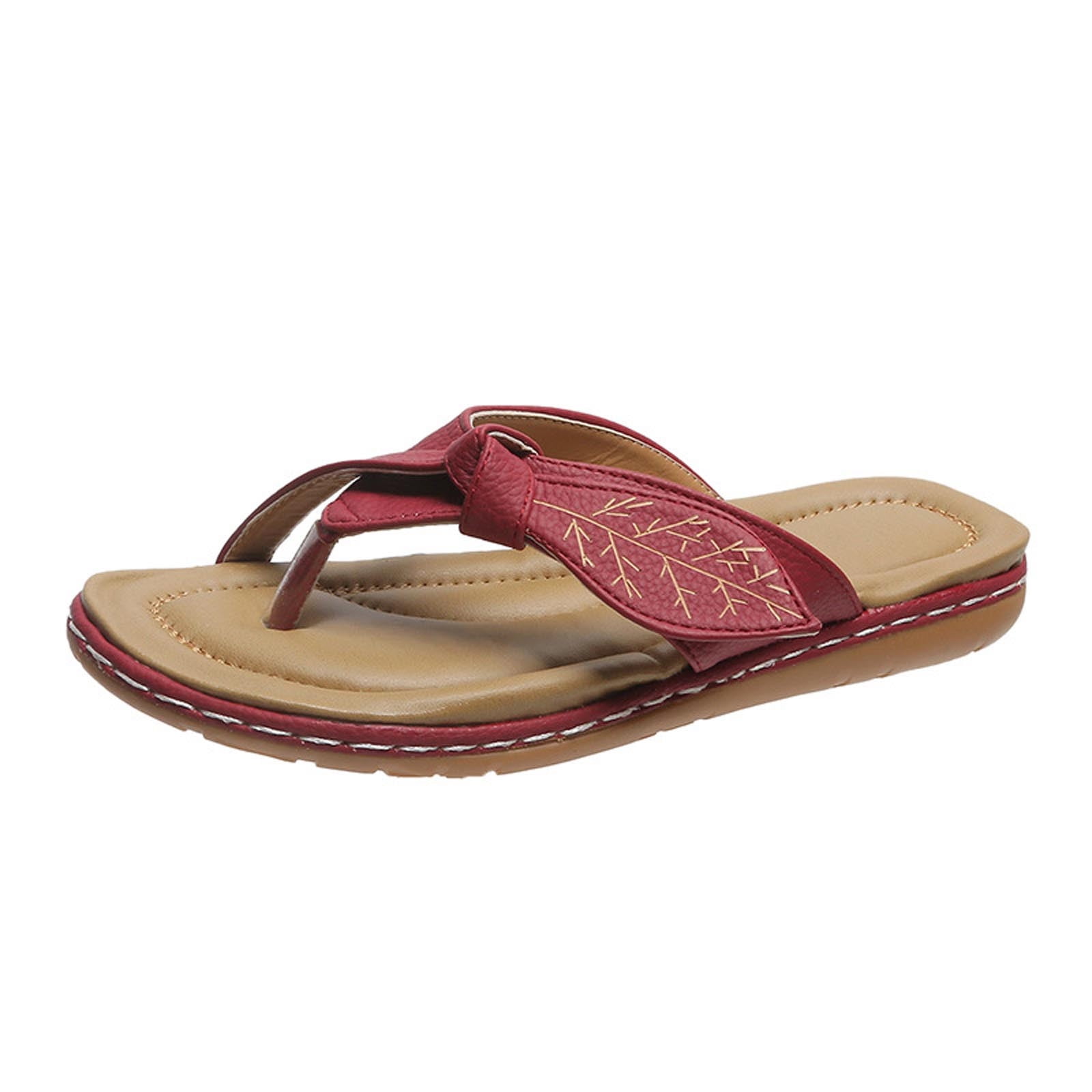 OAVQHLG3B Women's Slippers Summer Flip Flops Flats Beach Shoes Sandals ...