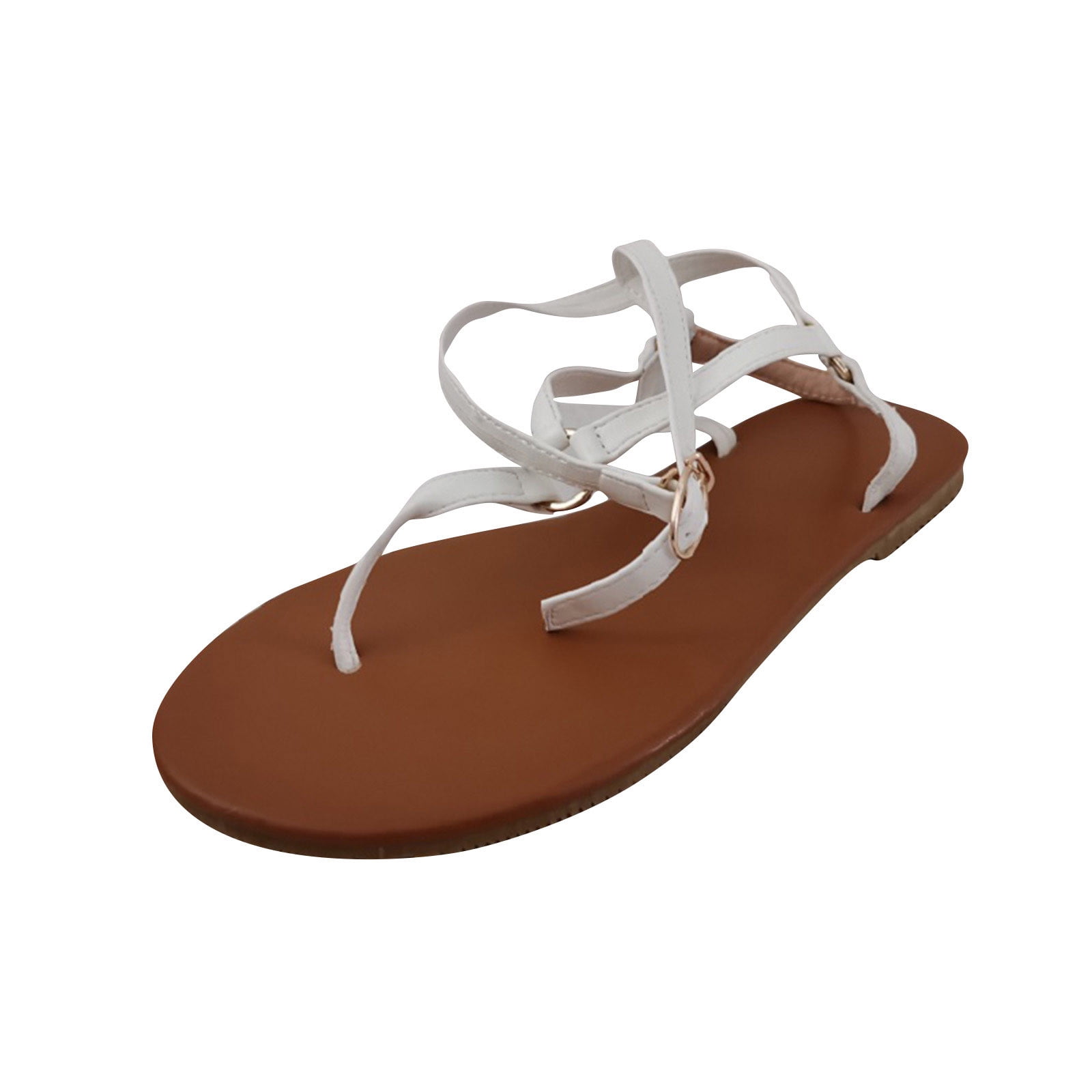 OAVQHLG3B Women's Spring Summer Flats Flip Flop Ankle Strap Sandals ...