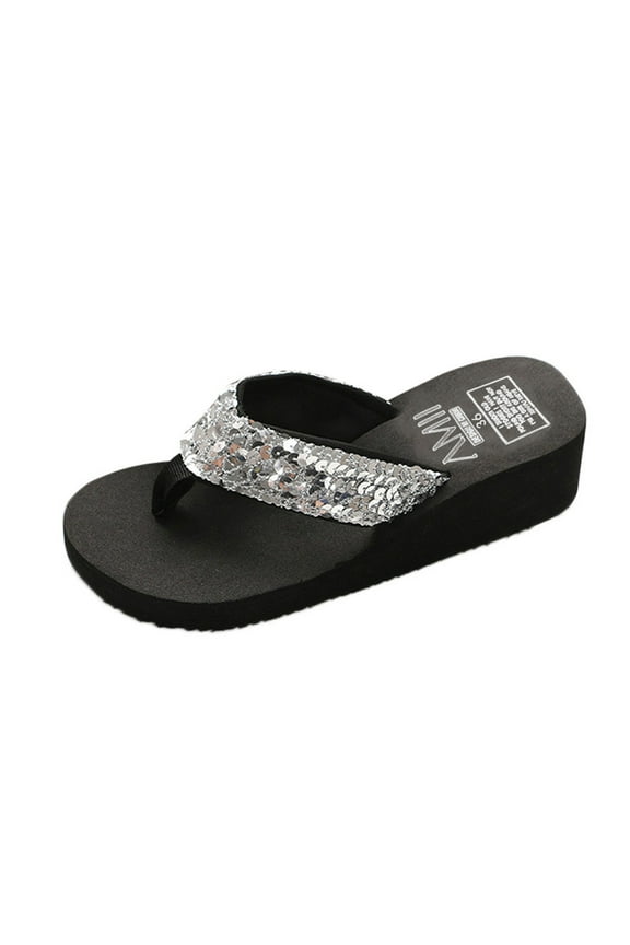 Women's Summer Sequins Anti-Slip Sandals Slipper Indoor & Outdoor Flip-flops