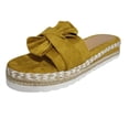 thumbnail image 1 of OAVQHLG3B Women's Summer Slip-On Bow Flat Slippers Beach Open Toe Breathable Platform Sandals Weave Shoes, 1 of 5