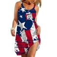 thumbnail image 1 of OAVQHLG3B Womens Dresses Sun Dresses Women Summer Casual 4th of July Outfits American flag Casual Round Neck Leisure And Entertainment Sling Digital Print Mini Dress, 1 of 5