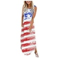 thumbnail image 1 of OAVQHLG3B Womens Dresses Sun Dresses Women Summer Casual 4th of July Outfits American flag Casual Sleeveless Printed Summer O-Neck Dress, 1 of 4