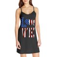thumbnail image 1 of OAVQHLG3B Womens Dresses Sun Dresses Women Summer Casual 4th of July Outfits American flag Slim A-Line V-Neck ing Sleeveless Sling Skirt Dress, 1 of 4