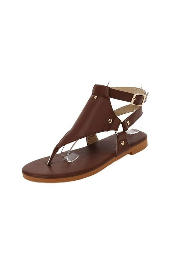 Womens Flat Sandals Herringbone Snakeskin Print Roman Shoes Ladies Beach