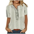 thumbnail image 1 of OAVQHLG3B Womens Summer Tops Casual Casual Printed Short Sleeve Shirt, 1 of 5