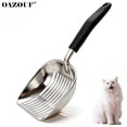 thumbnail image 1 of OAZOUF Cat Litter Scoop: Metal Kitty Litter Scoop with Reinforced Comfortable Handle, Double Mesh Design, Heavy Duty, Durable, Poop Sifting, for Litter Box, Black (Standard), 1 of 10