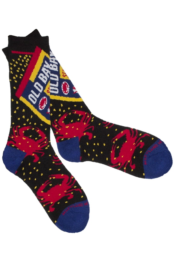 OB Socks Men's Old Bay Seafood Seasoning Spicy Crab Crew Socks