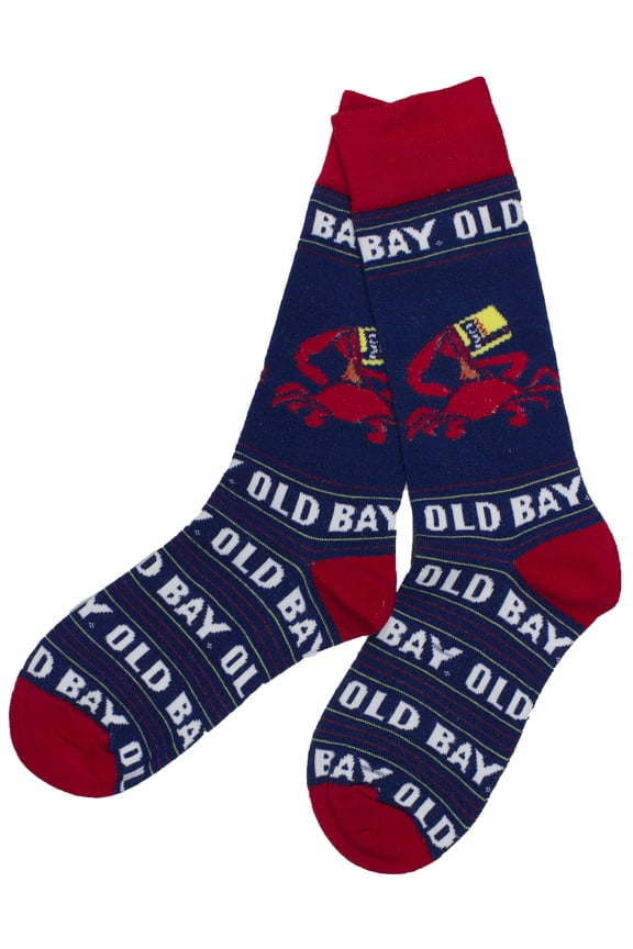 OB Socks Old Bay Seafood Seasoning Crab with Open Can Dress Socks