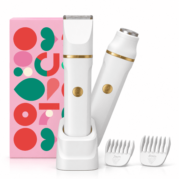 OBACRE 2-in-1 Electric Bikini Trimmer and Facial Shaver for Women, Waterproof Cordless Body Groomer with Ceramic Blade