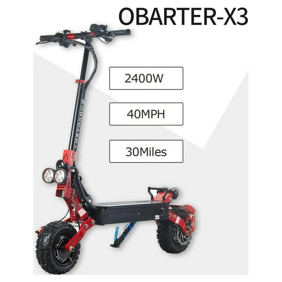 OBARTER X3 48V 2400W Folding Wheel Mountain Electric Kick Scooter for Adults, Max Speed 40 MPH, Long-range Battery, Foldable and Portable