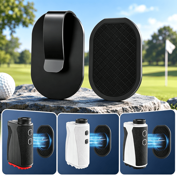 OBAZHA Magnetic Golf Rangefinder Clip, Portable Steel & Silicone Base, Easy-Install Golf Bag Mount for Magnetic Rangefinders