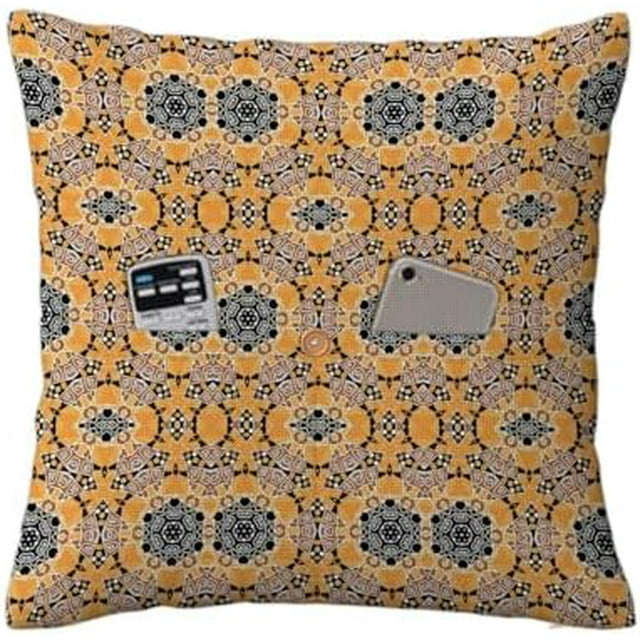 OBBIOL Tan Brown Linen Decorative Throw Pillow Covers with Retro Floral
