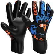 OBBSEN Goalkeeper Gloves with Half-Negative Cut Palm - Snug Fit, Lightweight & Flexible Soccer Goalie Gloves