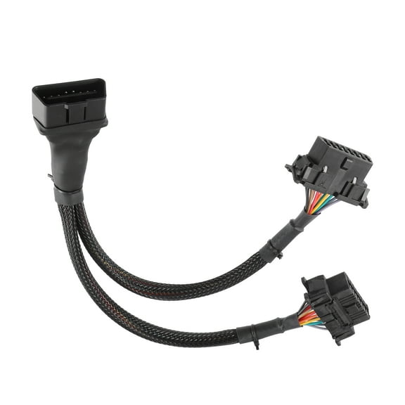 OBD 2 16-Pin Male to 2 Female Splitter Y Cable 20AWG Diagnostic Tool Adapter Connector Splitter Cable