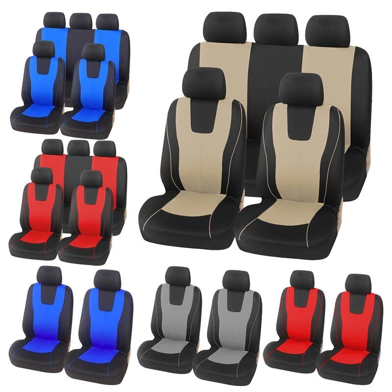 OBD 5Seat Auto Car Seat Covers Full Set Front Rear Head Rest Cover Protector Universal,Split