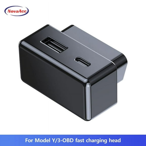 OBD Adapter Charging Kit for Tesla Model 3/Y/X/S - OBD2 Splitter, Charger Adapters & Accessories - Ports Extender with Phone PD Fast Charging