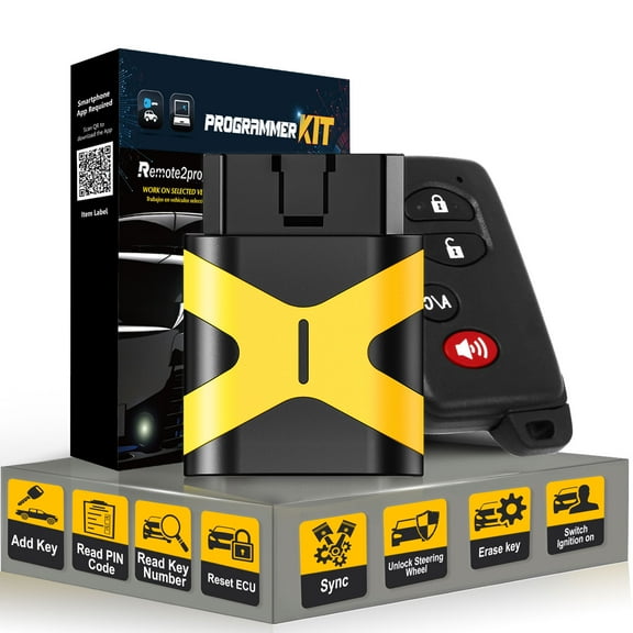 OBD Bluetooth Self Programmer Tool and Keyless Entry Smart Car Key Replacement for Toyota Prius 2010-2015/Toyota Prius Plug-In 2012-2014 with FCC: HYQ14ACX 5290 Board/No Tool Required/DIY Pairing